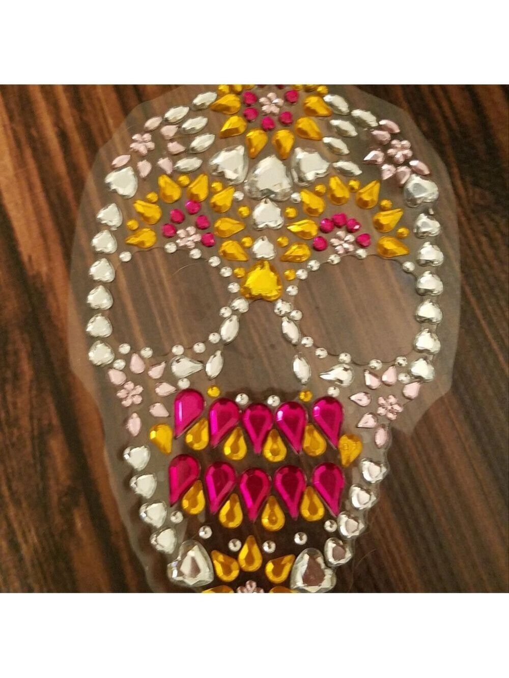 BLING Rhinestone sugar skull sticker Halloween